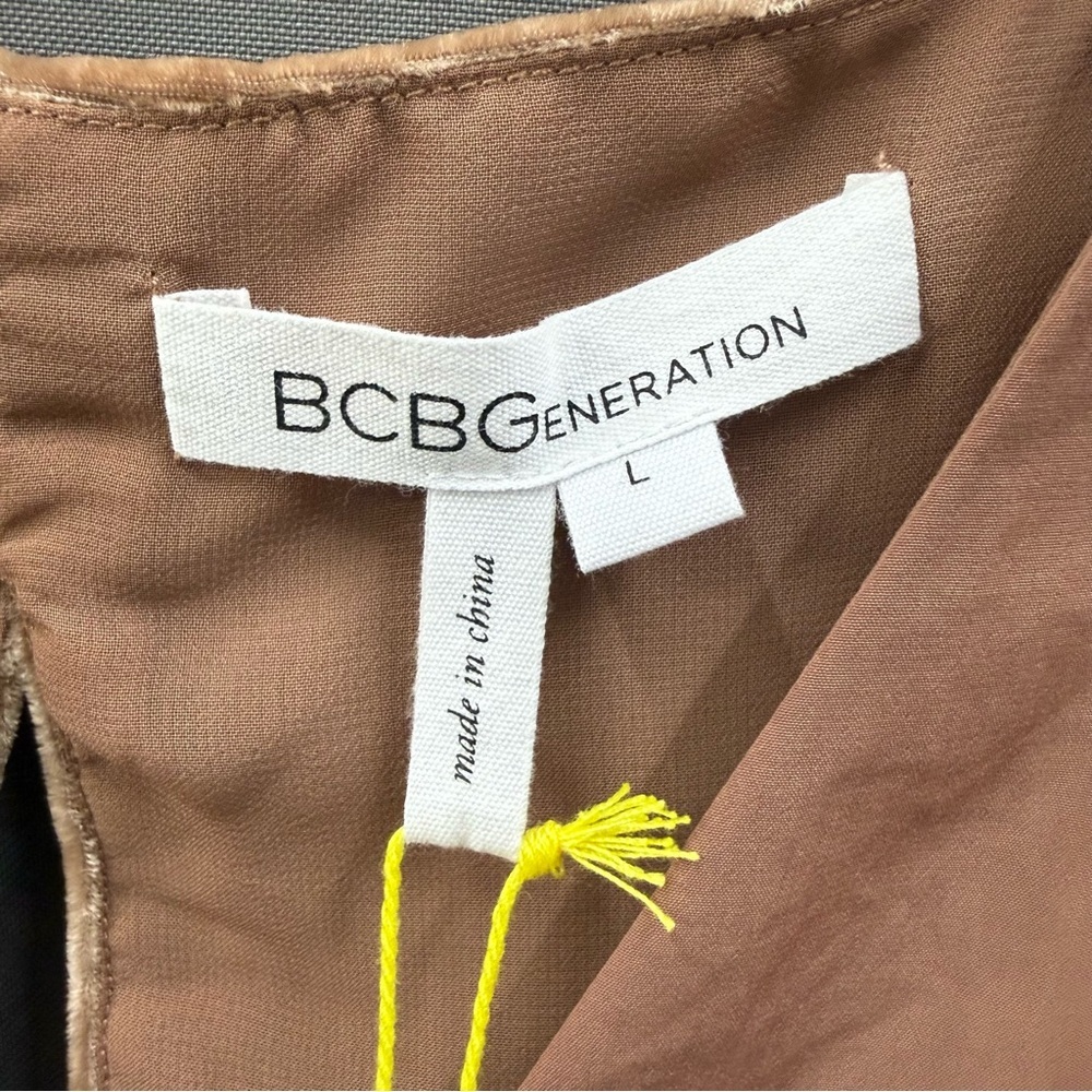 BCBGeneration Size Large Keyhole Back Tan Dress - Picture 3 of 10